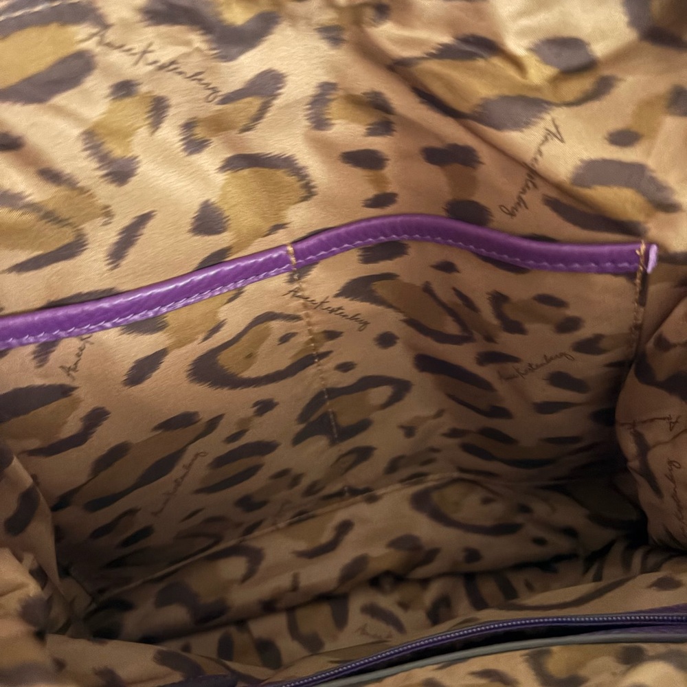 Aimee Kestenberg Vibrant Purple Leather Satchel - Picture 7 of 10
